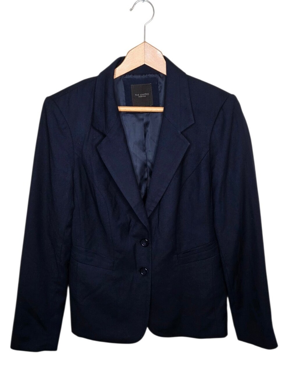 The Limited Dark Navy Blue Two Button Blazer Size 10 Business Corporate Work
